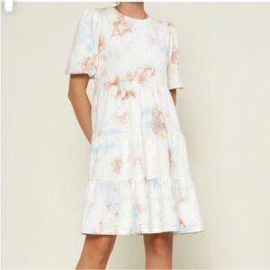 Anthropologie Current Air Tie Dye Tiered Dress